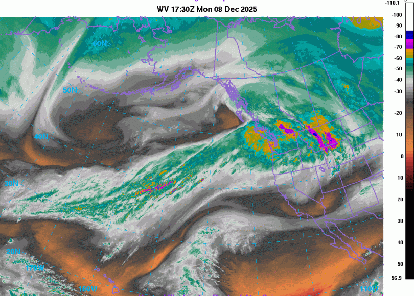 water vapor image of atmospheric river